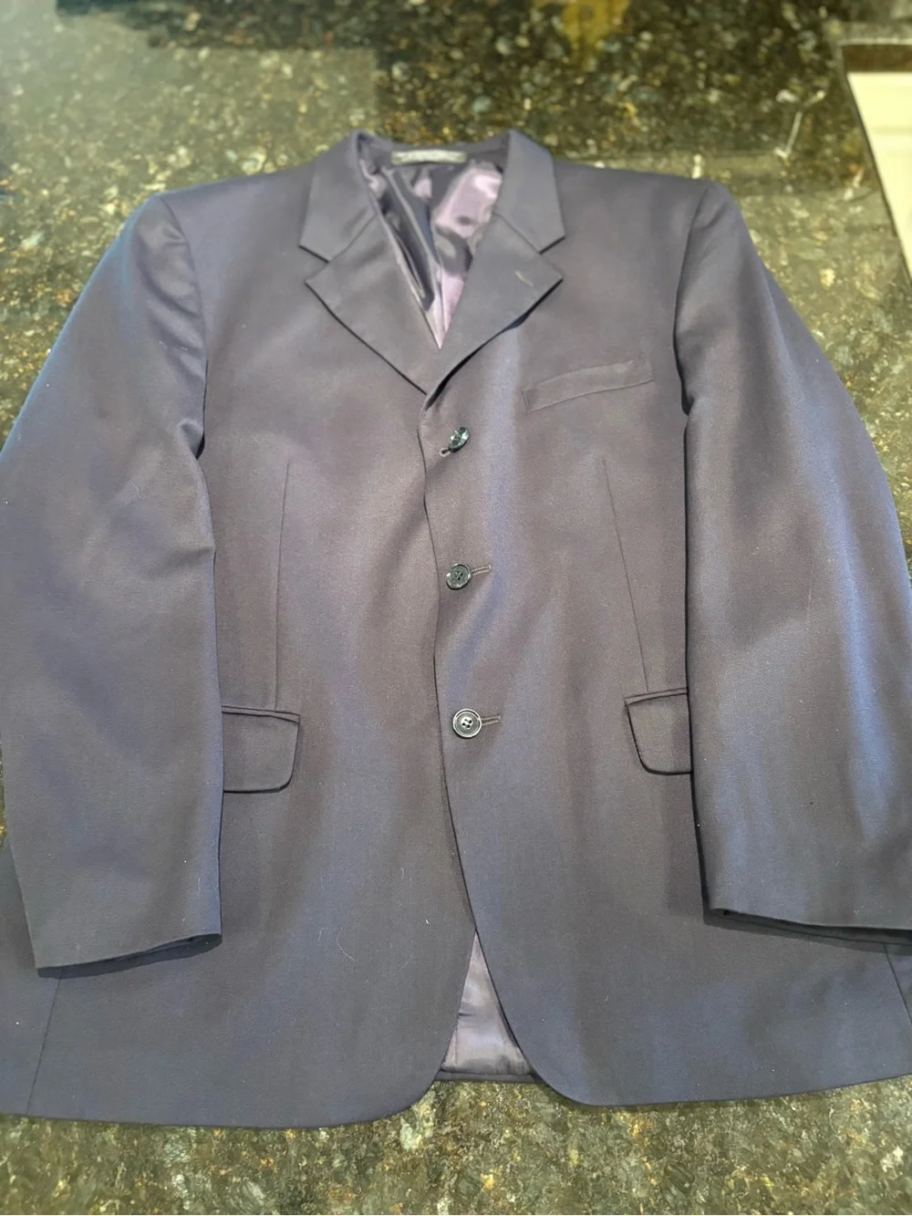 J Ferrar Mens 40R Navy Wool Blend Blazer Sport Coat 3 Button Classic Jacket